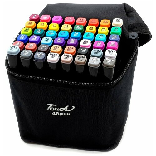 фото Двухсторонние маркеры для скетчей / фломастеры для скетчинга / touch (48 цветов) touch cool