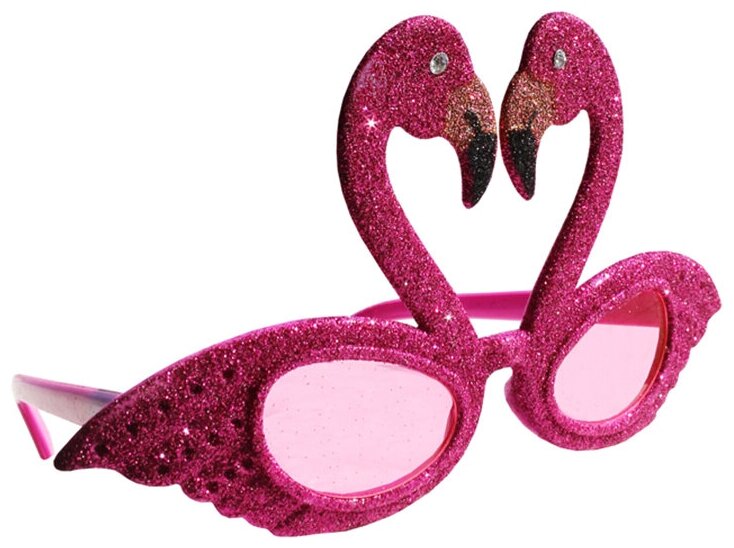 Карнавальные очки для праздника/маскарада Веселуха на Хэллоуин/в подарок на день рождения Розовый фламинго в блестках