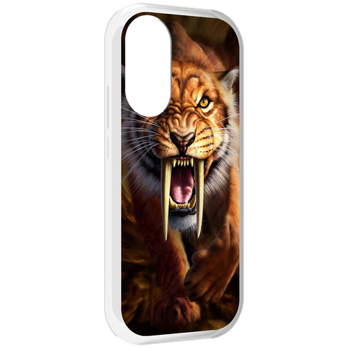 Чехол MyPads саблезубый злой тигр для Honor X7 задняя-панель-накладка-бампер