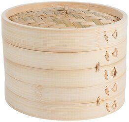 Пароварка бамбуковая Real Tang Bamboo Steamer 2 яруса 21 см