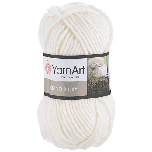 Пряжа YarnArt Merino Bulky, 30 % шерсть, 70 % акрил, 100 г, 100 м, 1 шт., 501 100 м пряжа yarnart merino bulky 30% шерсть 70% акрил 100 м 100 гр 511 бежевый 1 шт