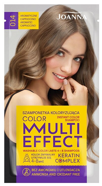 Оттеночный шампунь для волос JOANNA MULTI EFFECT COLOR тон 14 (Ароматное капучино) 35 г