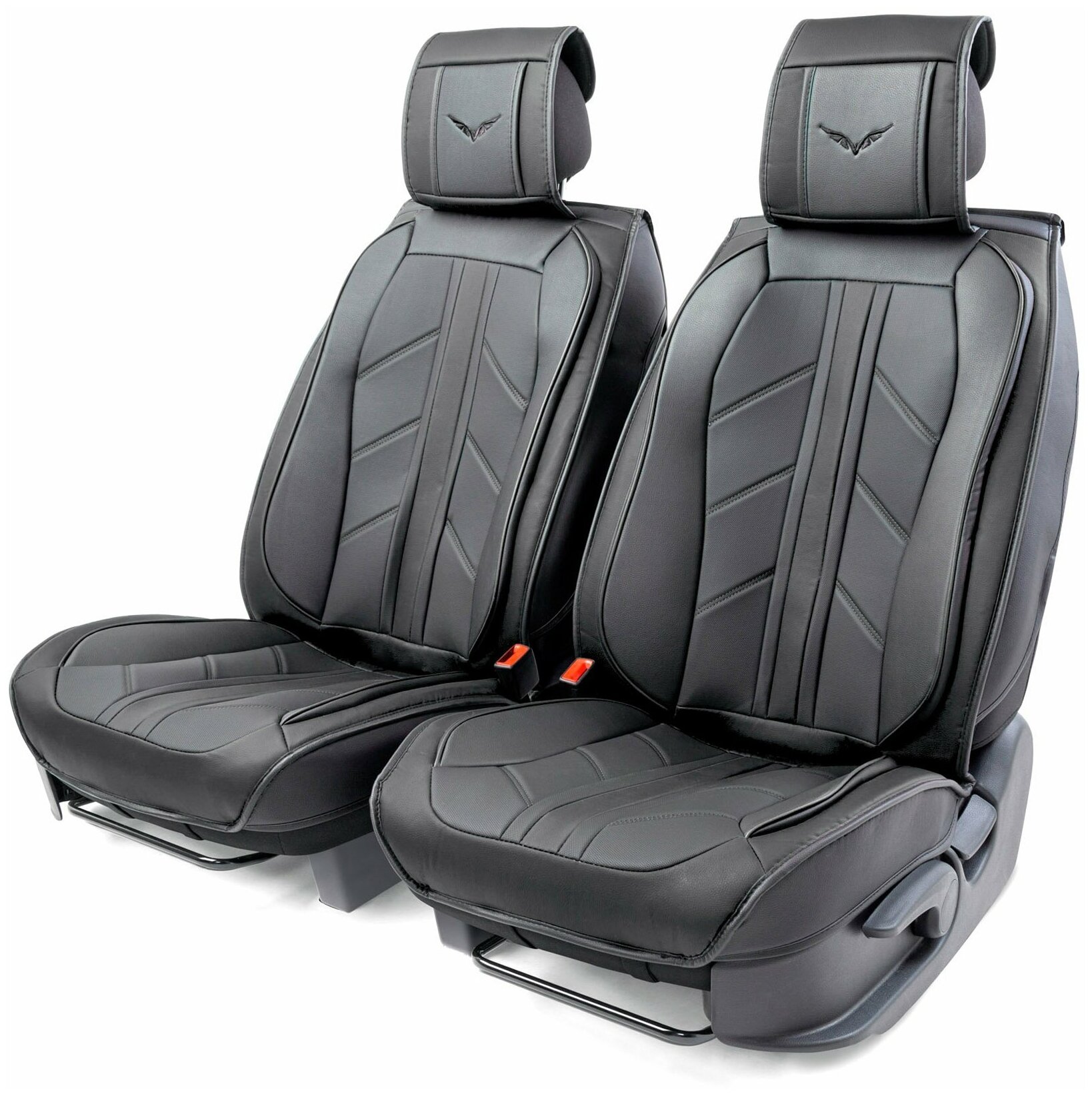 Чехлы на сиденья CarPerformance Накидки на сиденье Car Performance передние 2 шт экокожа черные CUS-3012 BK/BK