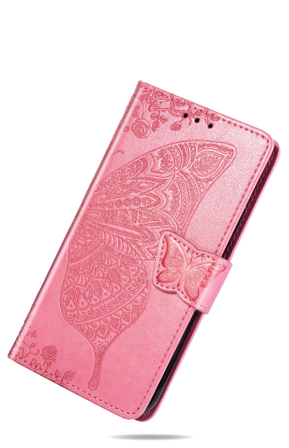 Чехол-книжка MyPads из качественной кожи с тиснением для Xiaomi Redmi Note 8 Pro розовый с красивыми загадочными узорами женский детский прикольн.