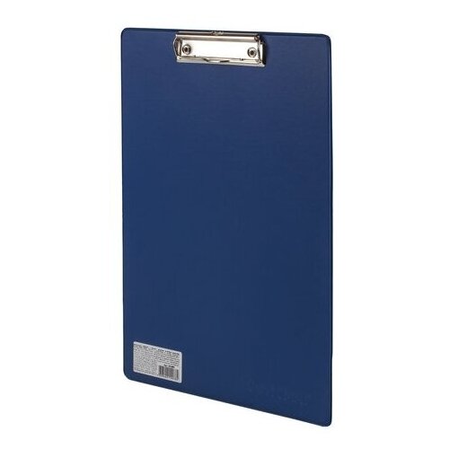 фото Офисмаг папка-планшет с верхним прижимом а4, картон/пвх синий