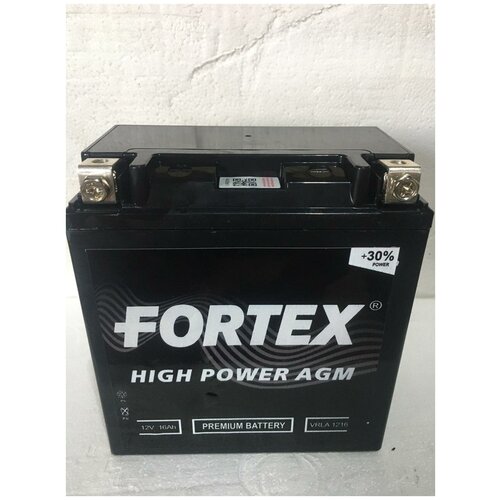FORTEX VRLA 1216 АКБ Мото 12 В 16 А/ч п.п. Fortex AGM ток 250 150 х 86 х 161