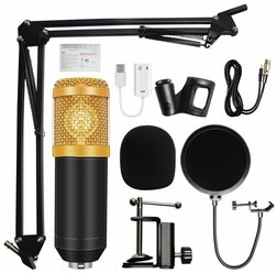 Профессиональный микрофон BM 800 с POP-фильтром BM 800 студии Микрофон BM800 Condenser Microphone для компьютера