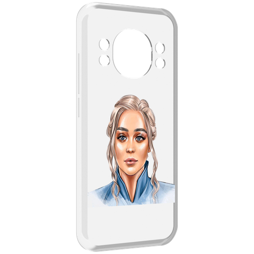 Чехол MyPads красивая-нарисованная-девушка-блондинка женский для Doogee S98 / S98 Pro задняя-панель-накладка-бампер