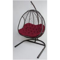 Кресло подвесное "сарабия" с опорой (цвет: коричневый/бордовый)