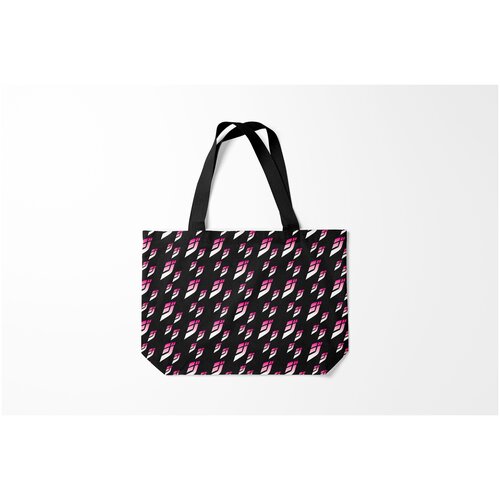 фото Сумка-шоппер / 46х35 см / аниме / jojo bizarre adventure джоджо паттерн розовые лого burnettie