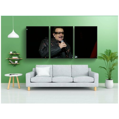 фото Набор модулных постеров для интерьера "пол дэвид хьюсон, певец, боно" 60x90 см. в тубусе, без рамки lotsprints