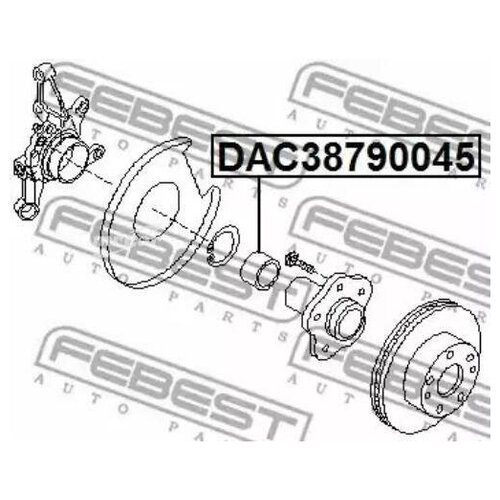 фото Febest dac38790045 подшипник ступичный задний 38x79x45