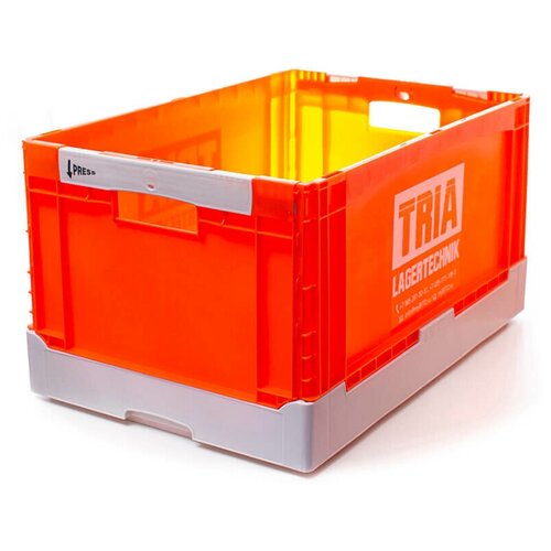 Ящик для хранения BITO 65 л / Контейнер для хранения / Пластиковый короб / Ящик для склада и доставки / Складной ящик