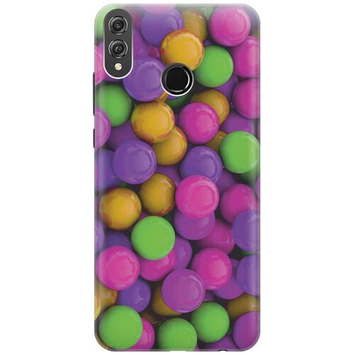 фото Gosso ультратонкий силиконовый чехол-накладка для honor 8x с принтом "разноцветные драже"