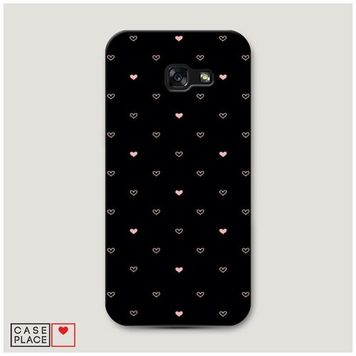 фото Чехол пластиковый samsung galaxy a5 2017 черный фон и сердечки case place