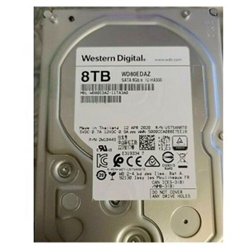 Western Digital Жесткий диск HDD 8.0Tb Western Digital SATA-III, 256Mb, 5400rpm, White #WD80EDAZ