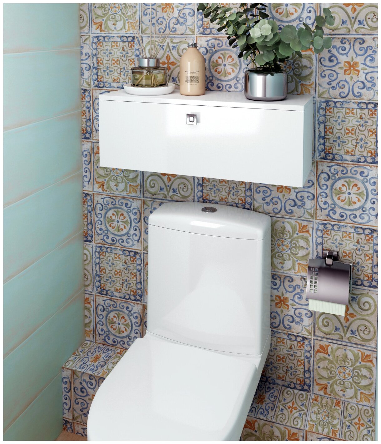 Шкаф навесной для ванной комнаты, REGENT style, ПШПб/дВиола 1 дверь/500, белый,