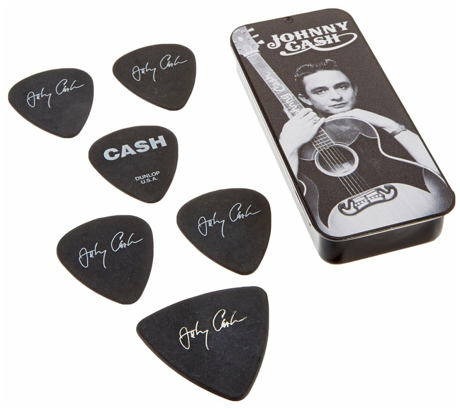 JCPT01M Johnny Cash Memphis Медиаторы 6шт, средние, в коробочке, Dunlop