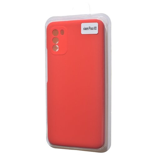 фото Чехол- накладка для xiaomi poco m3 silicone case nl закрытый красный (1)