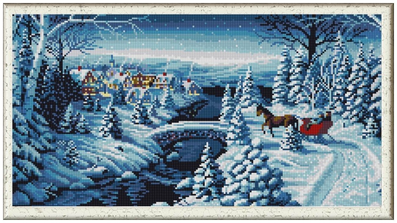 Рисунок на ткани Конёк (бисер), Зимняя прогулка, 25*45 см (1263)