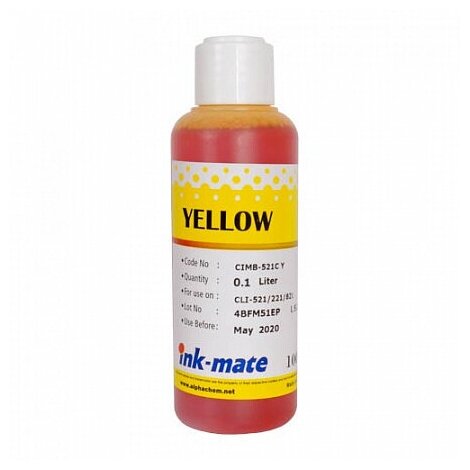 Чернила Ink-Mate CIB-521Y / CLI-521Y желтые (yellow) Dye 100 мл для Canon (4422520000)