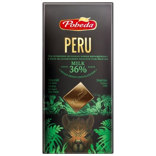 Шоколад Победа вкуса Peru, молочный 36% какао, 100 г