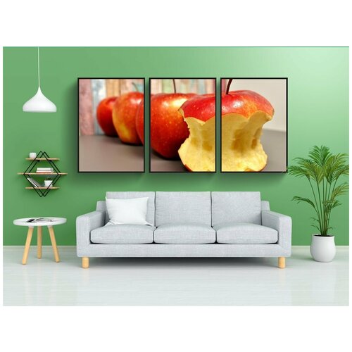 фото Набор модулных постеров для интерьера "яблоко, еда, фрукты" 60x90 см. в тубусе, без рамки lotsprints