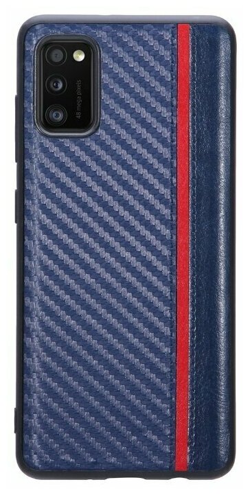 Чехол накладка G-Case Carbon для Samsung Galaxy A41, темно-синяя