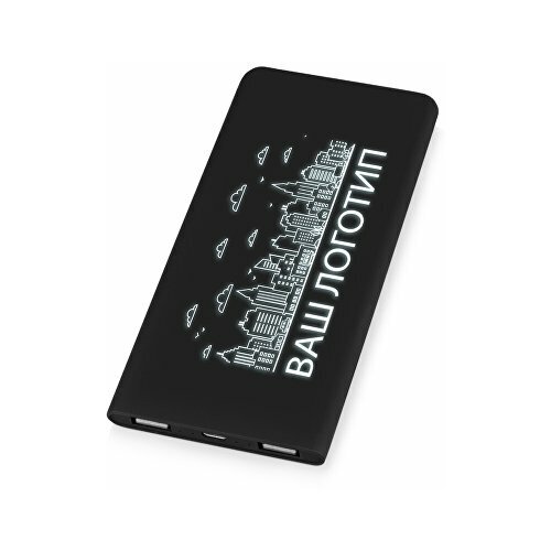 Портативное зарядное устройство с подсветкой логотипа Faros soft- touch 4000 mAh 5910907 черный 67 х 085 х 14 пластик с покрытием soft- touch 223800₽