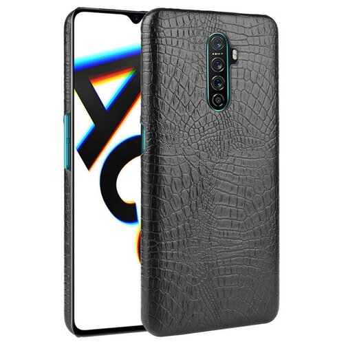 фото Чехол панель бампер mypads для realme x2 pro элегантный тонкий на пластиковой основе с дизайном «под кожу крокодила» черный