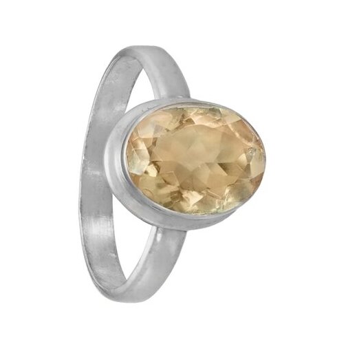 Серебряное кольцо родированное 'Лико' с цитрином