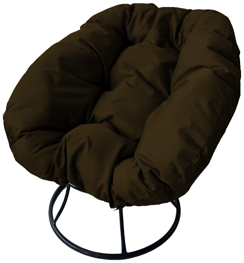Кресло m-group пончик чёрное, коричневая подушка - фотография № 1