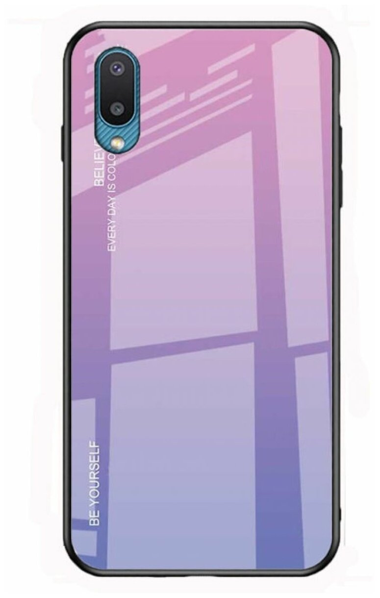 Brodef Gradation стеклянный чехол для Samsung Galaxy A02 Розовый