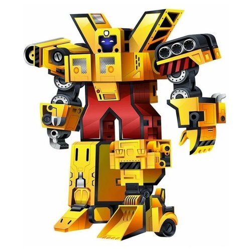 Робот-трансформер Junfa toys Алфа-бот Строительная техника, ZY1003495, желтый/красный