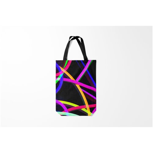 фото Сумка-шоппер / 31х42 см / неоновые принты / разные светящиеся полосы burnettie