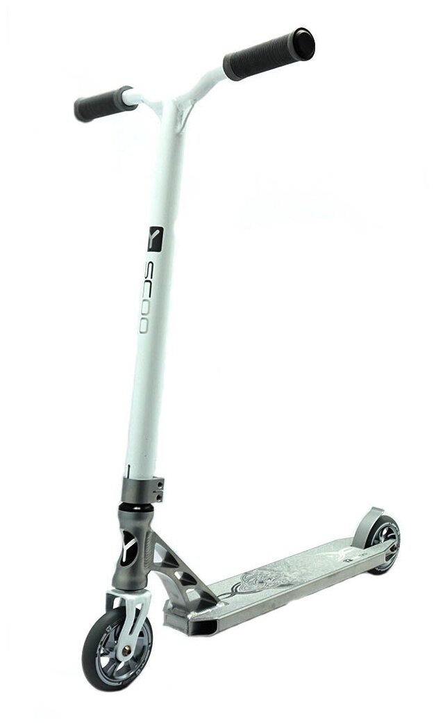 фото Самокат трюковый Y-SCOO WOLF 110 mm white grey