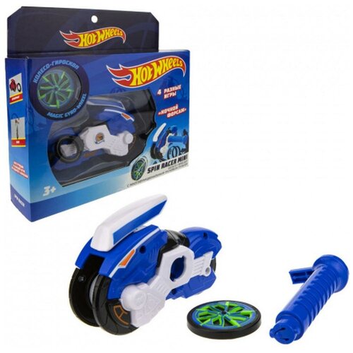 фото Hot wheels spin racer "ночной форсаж" (пуск. механизм с диском, 12 см, коробка, син
