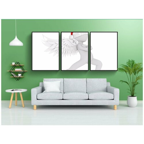 фото Набор модулных постеров для интерьера "рождество, белый кобель, все тело" 60x90 см. в тубусе, без рамки lotsprints