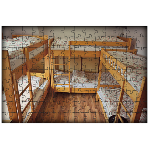 фото Магнитный пазл 27x18см."двухъярусные кровати, размещение, дом" на холодильник lotsprints