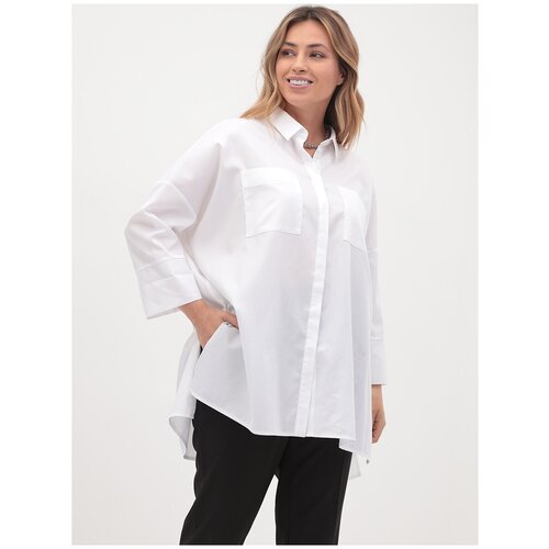 Рубашка женская KATHARINA KROSS KK-B-012S-белый, Свободный силуэт / Оversize, цвет Белый, размер OneSize