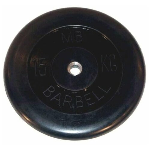 фото Диск обрезиненный черный mb barbell d-51 15 кг (1111226)