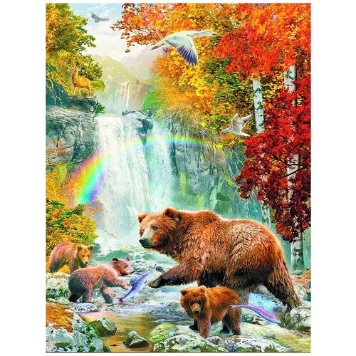 Алмазная мозаика на подрамнике 40х50/Животные/Птицы/Полная выкладка/Картина стразами/Набор для творчества