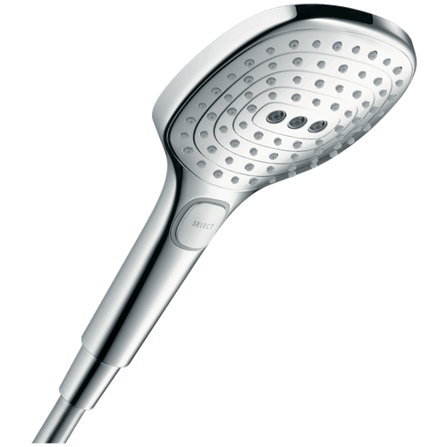 душевая система hansgrohe raindance select s 27633990 Лейка для душа hansgrohe Raindance E 120 Air 3 jet 26520000 серебристый хром квадратная 120 мм