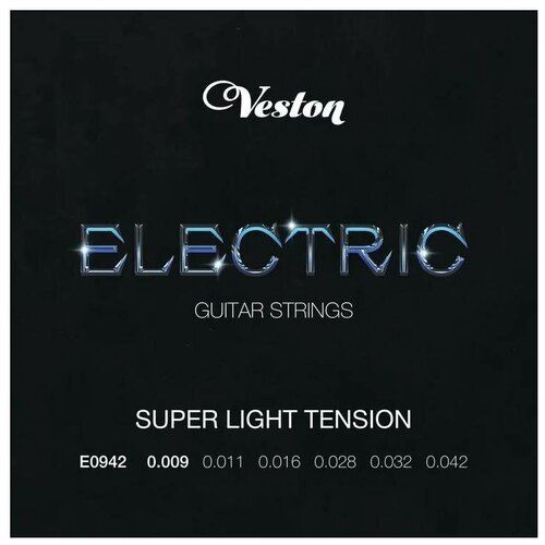 VESTON E 0942 Струны для электрогитары струны для электрогитары veston e 0942 super light очень легкое натяжение