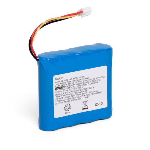 Аккумулятор TopOn для робота-пылесоса Moneual Rydis MR7700 R750 12.8V 1400mAh Ni-MH PN: 10J001026 аккумуляторная батарея pitatel vcb 048 mon12 8 14l для пылесоса moneual rydis mr7700 r750 10j001026 1 4ah 12 8v