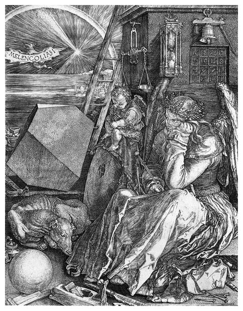 Репродукция на холсте Меланхолия Дюрер Альбрехт 30см. x 39см.
