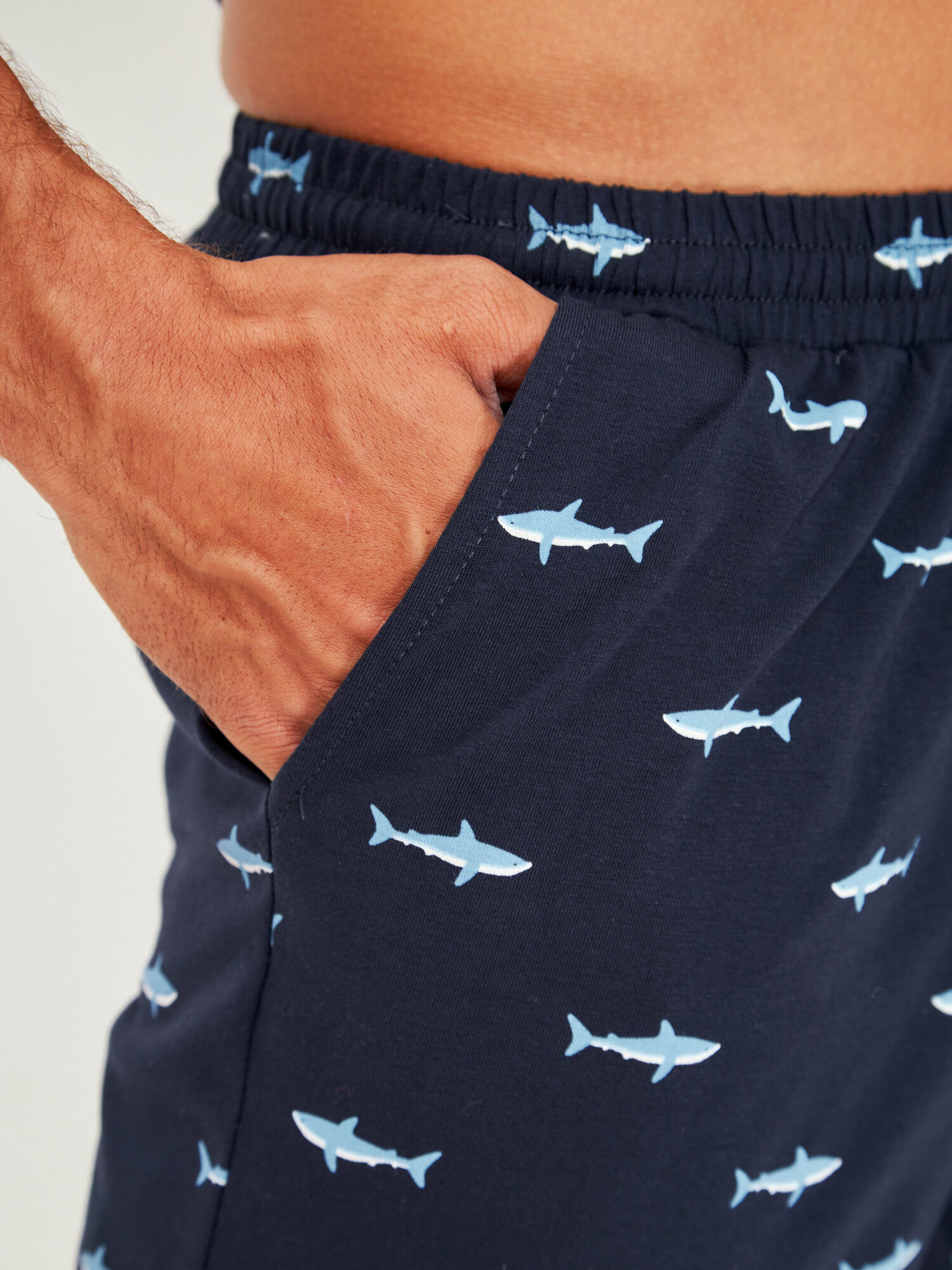 Пижама мужская с шортами, размер 4XL (58), синий - фотография № 5