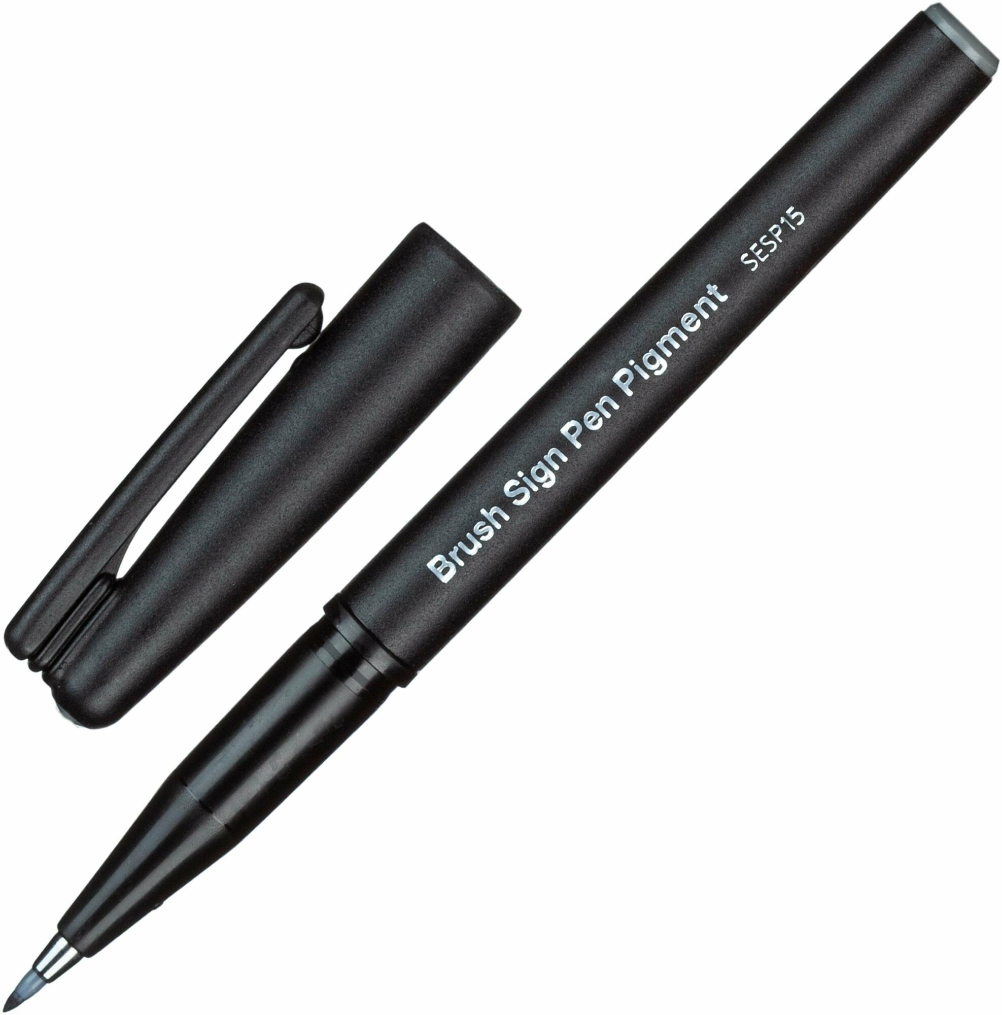Фломастер-кисть Pentel "Brush Sign Pen Pigment" цвет серый - фото №9