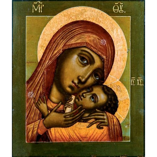 Корсунская икона Божией Матери деревянная на левкасе 26 см