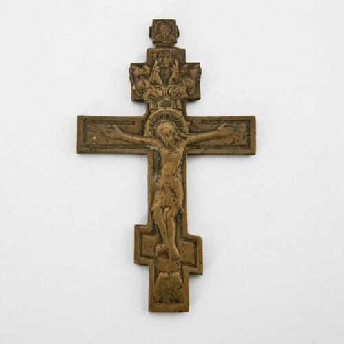 Крест Распятие Христово, латунь, литье, Российская империя, 1890-1910 гг.
